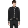 Saint Laurent Contrast-cuff Bomber Jacket - Black In 1001 Black