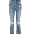 MOTHER THE INSIDER CROP FRAY DISTRESSED JEANS,P00261421