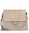 CHLOÉ FAYE LEATHER AND SUEDE SHOULDER BAG,P00303352