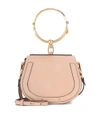 Chloé Nile Bracelet Leather And Suede Shoulder Bag In Biscotti/brass