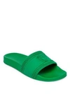 Versace Men's Medusa & Greek Key Shower Slide Sandals In Green