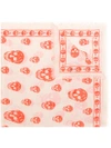 Alexander Mcqueen Fringed Skull-print Scarf - Pink In Pink