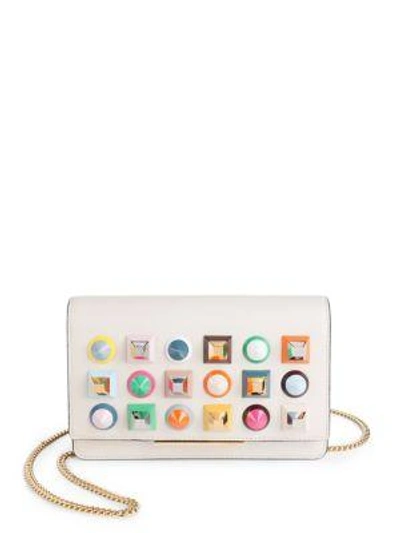 Fendi Studded Tube Leather Cross Body Bag In Camelia