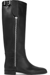 SERGIO ROSSI WOMAN NAPPA LEATHER KNEE BOOTS BLACK,US 2526016082462110