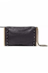 LANVIN WOMAN PRIVATE STUDDED TEXTURED-LEATHER CLUTCH BLACK,US 4772211930034629