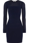 AUTUMN CASHMERE WOMAN PERFORATED STRETCH-KNIT DRESS NAVY,US 4772211931938293