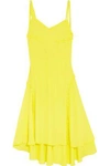 CEDRIC CHARLIER WOMAN OPEN-BACK RUFFLE-TRIMMED CREPE DRESS BRIGHT YELLOW,US 4772211933208868