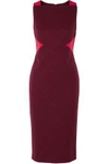 RAOUL RAOUL WOMAN BLAIRE TWO-TONE CREPE DRESS BURGUNDY,3074457345617334652