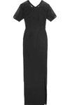 VIONNET WOMAN SILK ORGANZA-PANELED WOOL-BLEND MAXI DRESS BLACK,GB 2526016084142440