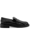 MARNI WOMAN FRINGED LEATHER LOAFERS BLACK,US 1071994537691001