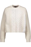ALEXANDER WANG WOMAN CABLE-KNIT WOOL-BLEND SWEATER IVORY,US 4772211932046196