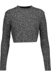 CARVEN WOMAN CROPPED MARLED WOOL SWEATER BLACK,US 1071994536489021