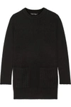 PROENZA SCHOULER WOMAN RIBBED WOOL AND CASHMERE-BLEND SWEATER BLACK,US 110842751663832