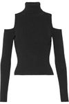 A.L.C Mervyn cold-shoulder ribbed-knit turtleneck sweater,US 2526016082730585