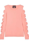 BOUTIQUE MOSCHINO WOMAN CUTOUT BOW-DETAILED STRETCH-KNIT SWEATER PINK,GB 2526016083644873