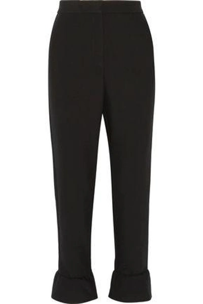 Maje Woman Phoebe Fluted Crepe Flared Trousers Black