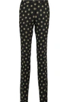 Etro Woman Wool-jacquard Slim-leg Pants Black In Black