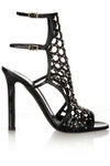 TAMARA MELLON WOMAN SUBMISSION STUDDED PATENT-LEATHER SANDALS BLACK,GB 4772211931855361