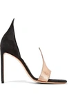 Francesco Russo Snakeskin-effect Leather And Suede Sandals In Gold