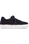 HELMUT LANG WOMAN SHEARLING SNEAKERS MIDNIGHT BLUE,US 2526016084603530