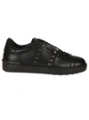 Valentino Garavani Rockstud Untitled Sneaker In Calfskin Leather In Black
