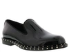 Valentino Soul Rockstud Patent Leather Formal Slipper, Black In Black