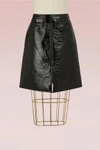 Courrèges Coated Cotton-blend Pencil Skirt In Black