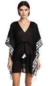 TORY BURCH EMBROIDERED SHORT CAFTAN