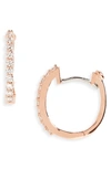 Roberto Coin 18k White Gold Perfect Diamond Extra Small Hoop Earrings In Rose Gold