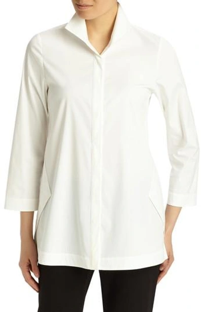 Lafayette 148 Marla Tunic Blouse In White