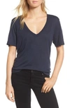 Splendid Cotton Modal Slub V Tee In Navy