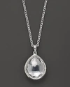 IPPOLITA STERLING SILVER MEDIUM TEARDROP PENDANT NECKLACE IN CLEAR QUARTZ, 16,SN091CQ