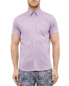 TED BAKER MINI TEXTURED REGULAR FIT BUTTON-DOWN SHIRT,TS7MGA19WOOEY65-PURP