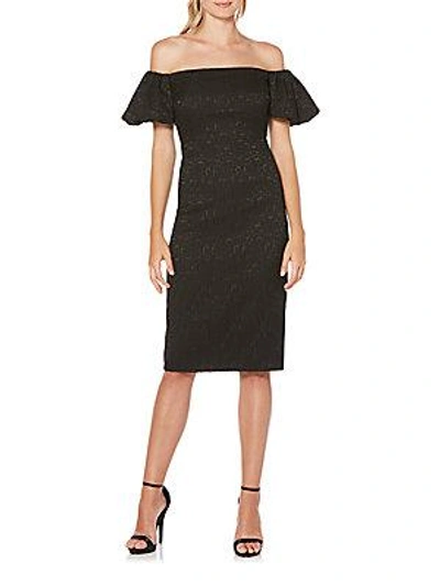 Laundry By Shelli Segal Off-the-shoulder Midi Dress In Black