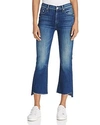 MOTHER INSIDER CROPPED FRAYED-ANKLE JEANS IN DARK GRAFFITI,1157-360