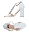 BOUTIQUE MOSCHINO BOUTIQUE MOSCHINO WOMAN SANDALS WHITE SIZE 7 SOFT LEATHER,11326668RC 7