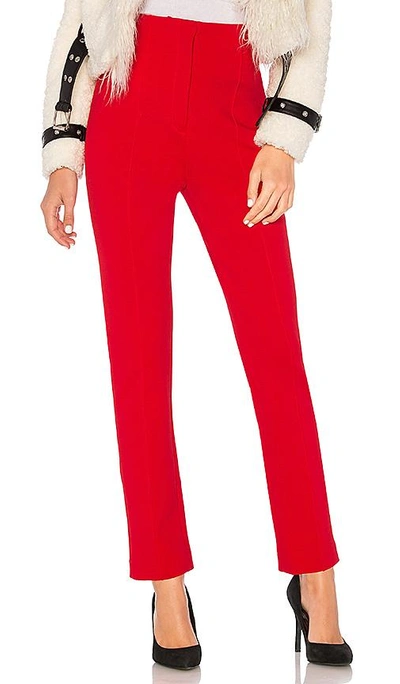 Diane Von Furstenberg High-rise Skinny Stretch-crepe Trousers In Red