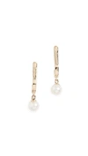 BLANCA MONROS GOMEZ 14K GOLD CURVED FRESHWATER CULTURED PEARL BAR STUDS