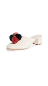 Loeffler Randall Lulu Pom-pom Canvas Mules In Natural/multi