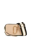 Marc Jacobs Snapshot Leather Crossbody In Sandcastle/gold