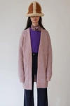 ACNE STUDIOS Fluffy mohair cardigan dusty pink