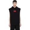 Givenchy Branded Patch Sleeveless Hoodie In Black