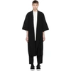 ISSEY MIYAKE Black Pleated Long Kimono Coat
