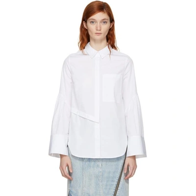 3.1 Phillip Lim / フィリップ リム Long-sleeve Button-front Asymmetric Poplin Top In White