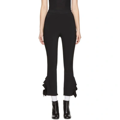 Opening Ceremony William Cropped Ruffle-trimmed Stretch-cady Skinny Pants In Black