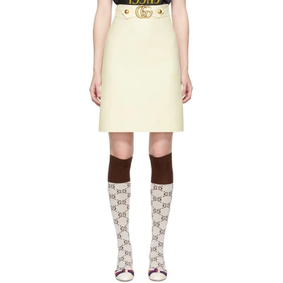 Gucci Off-white Gg Belt Miniskirt In Lady Bug Prt/mult