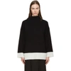 RAG & BONE BLACK AND IVORY CASHMERE AUBREE TURTLENECK,W276628XU