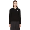 COMME DES GARÇONS PLAY COMME DES GARCONS PLAY BLACK HEART PATCH V-NECK SWEATER,P1N059