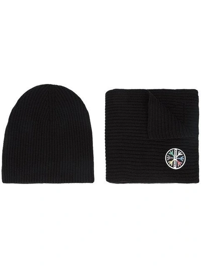 Aztech Mountain 1st Tracks Hat & Scarf In Black