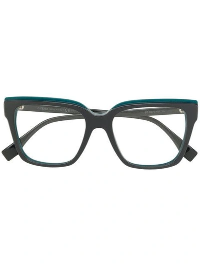 Fendi Contrast-trim Square Glasses